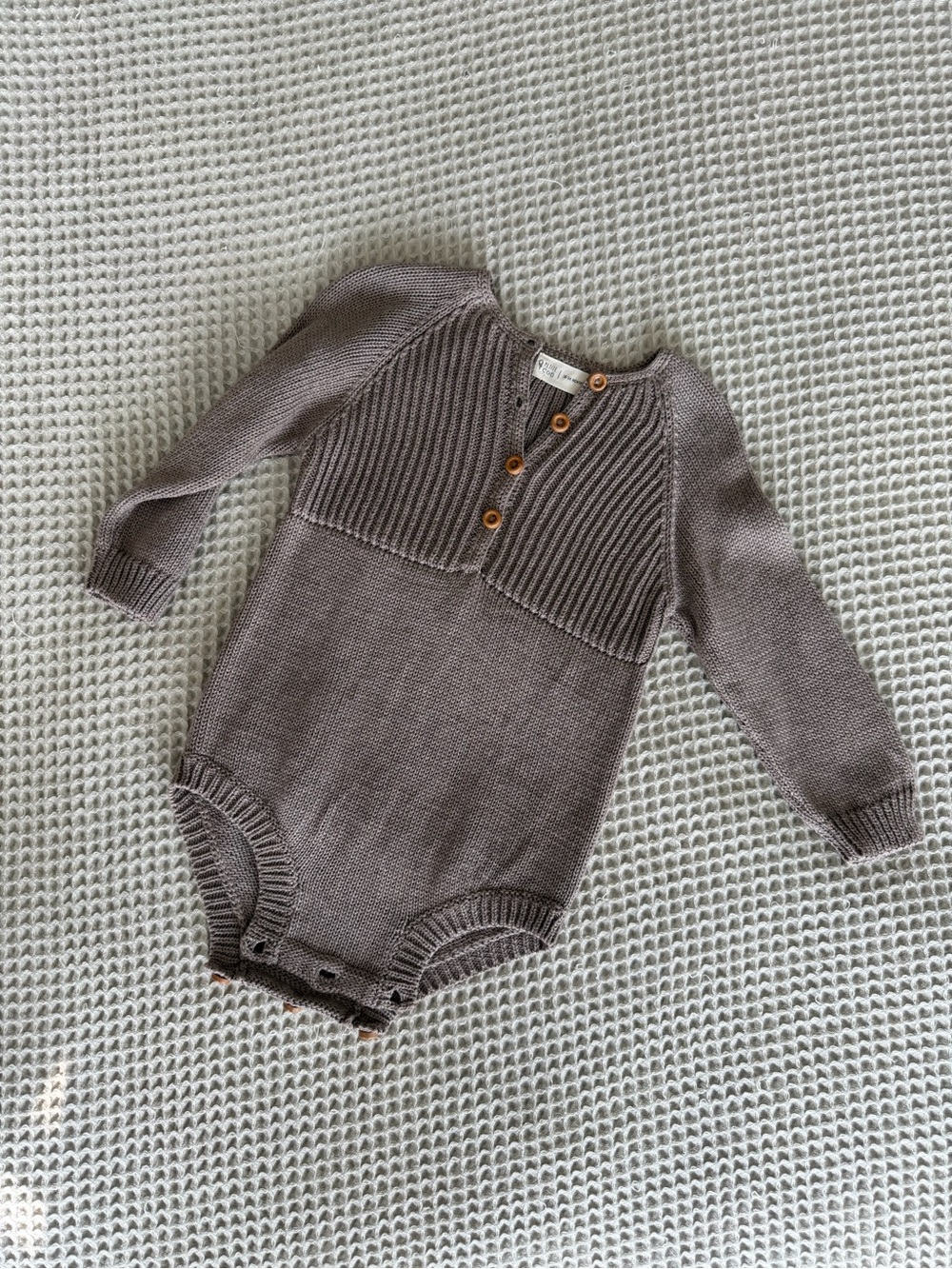 Petite Coo Knit Long-Sleeve Baby One-Piece